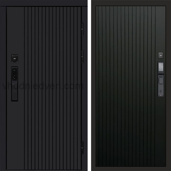 Входная дверь Termo-door ТВИСТ BLACK с электрозамком - Flat Черный кварц