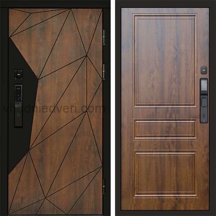 Входная дверь Termo-door ГЕОМЕТРИЯ с электрозамком - Классика Дуб
