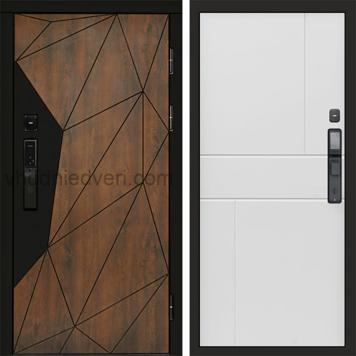 Входная дверь Termo-door ГЕОМЕТРИЯ с электрозамком - Горизонт Белый