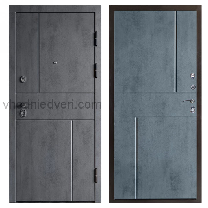 Входная дверь Termo-door Вертикаль Бетон - Горизонт Бетон темный