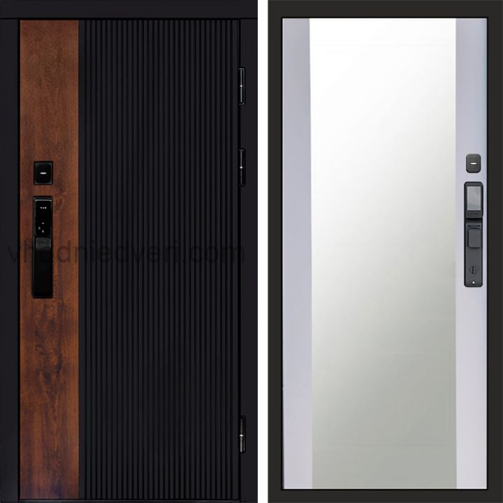 Входная дверь Termo-door ПРЕСТИЖ с электрозамком - Зеркало Белый софт