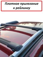 Багажник на рейлинги Renault Duster 2011-15, Lux Hunter L44-B, черный, крыловидные аэродуги