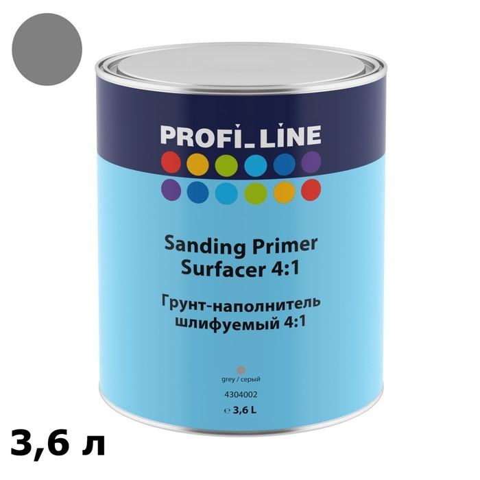 Profi Line Грунт-наполнитель шлифуемый 4:1, серый, объем 3,6л.