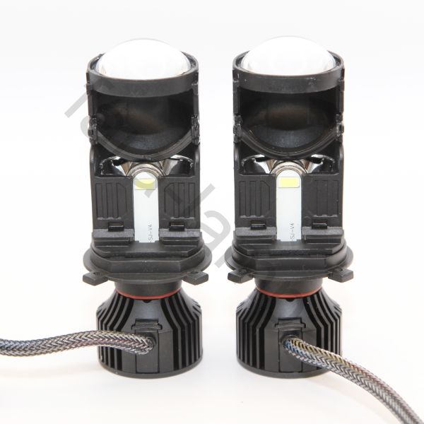 Светодиодные мини линзы автолампы в фары H4 (P43t)