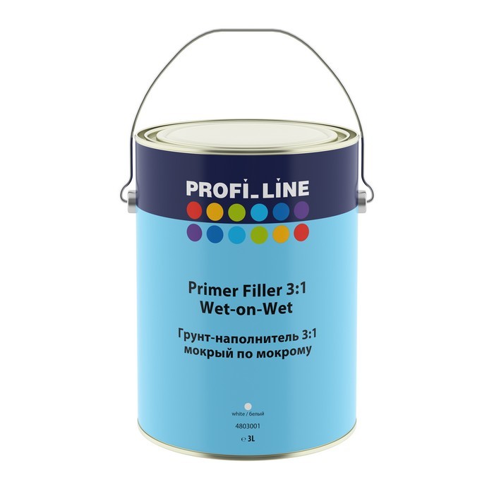 Profi Line Грунт-наполнитель  WET-ON-WET мокрый по мокрому 3:1, белый, объем 3л.