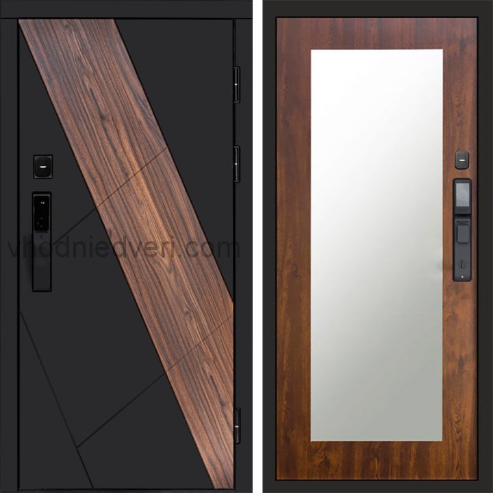 Входная дверь Termo-door НОВА с электрозамком - Зеркало Триумф Дуб
