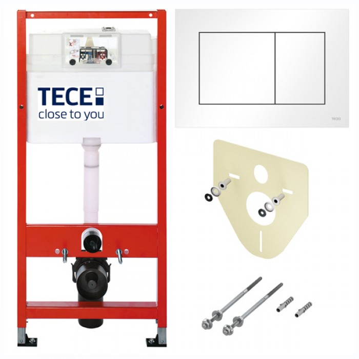 Инсталляция ТЕСЕ K9400413 4 в 1 с панелью смыва, цвет белый, для установки подвесного унитаза (Теце)