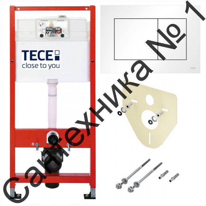 Инсталляция ТЕСЕ K9400413 4 в 1 с панелью смыва, цвет белый, для установки подвесного унитаза (Теце)
