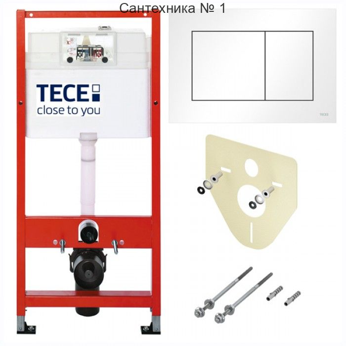 Инсталляция ТЕСЕ K9400413 4 в 1 с панелью смыва, цвет белый, для установки подвесного унитаза (Теце)