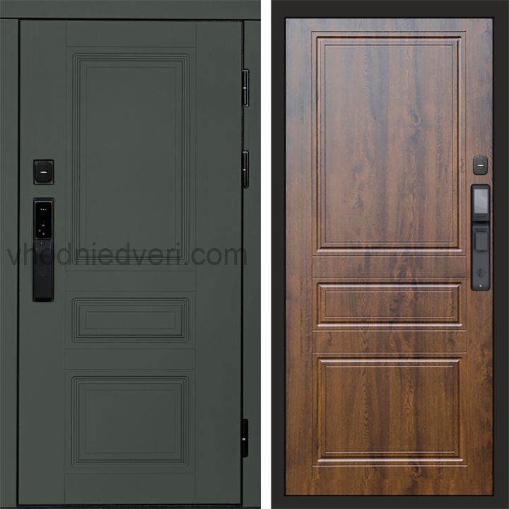 Входная дверь Termo-door ОРЕГОН GREEN с электрозамком - Классика Дуб