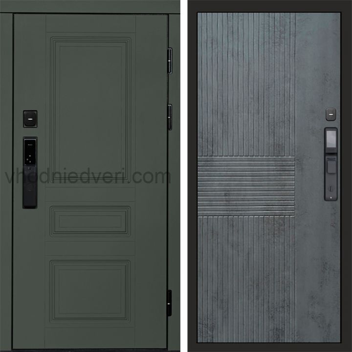 Входная дверь Termo-door ОРЕГОН GREEN с электрозамком - Мастино Бетон темный