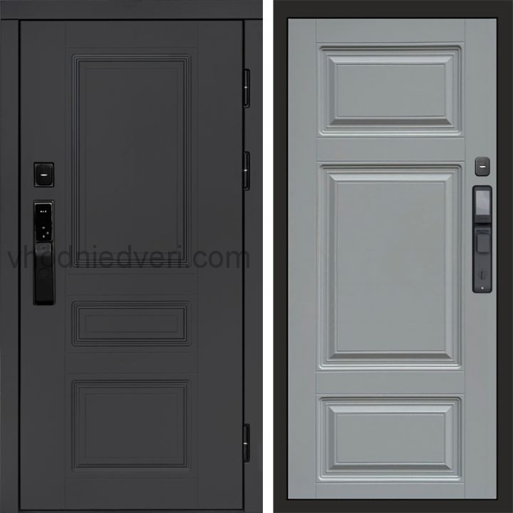 Входная дверь Termo-door ОРЕГОН ГРАФИТ с электрозамком - Лион Грей софт
