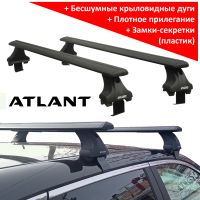 Багажник на крышу Toyota Venza, Атлант, крыловидные аэродуги (черный цвет)