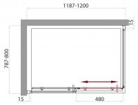 Душевой уголок Belbagno Uno AH прозрачное стекло хром 120х80 см схема 6