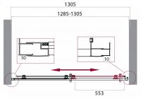 Душевой уголок в нишу Belbagno Uno-195 BF профиль хром 110 см схема 3