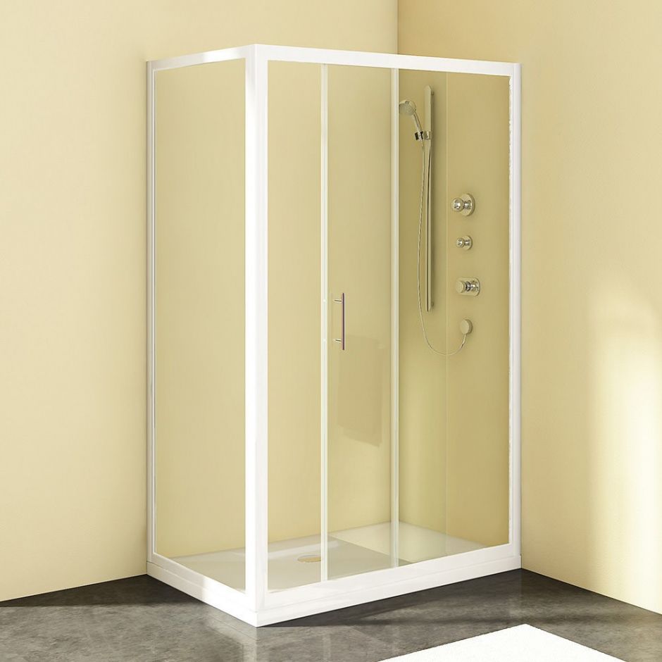 Открытая душевая кабина Kolpa-San SQ LINE TV2D/S + SQ LINE TS без крыши 100х90 см