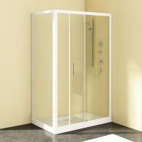 Открытая душевая кабина Kolpa-San SQ LINE TV2D/S + SQ LINE TS без крыши 100х90 см схема 1