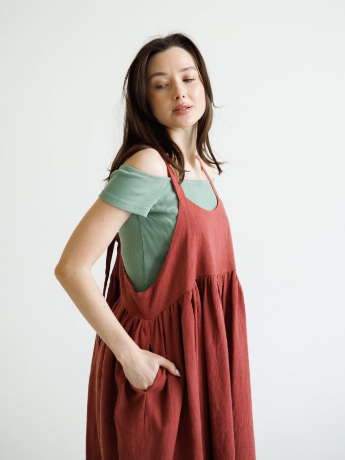 Сарафан Ortica из крапивы терракот