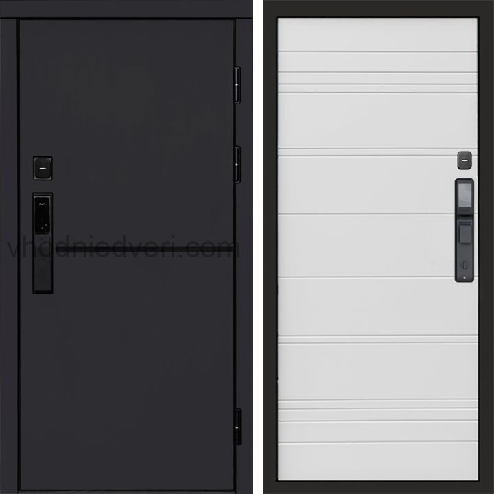 Входная дверь Termo-door ТРЕНД BLACK с электрозамком - White line