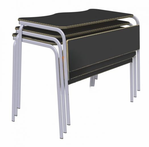 Парта штабелируемая двухместная с экраном STEP