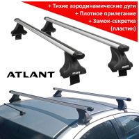 Багажник на крышу Kia K5 2020-..., Атлант, аэродинамические дуги Эконом, опора Е