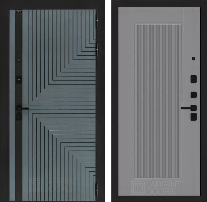 Входная дверь Лабиринт CREDOR 30 Серый софт рельеф