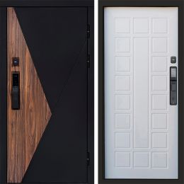 Входная дверь Termo-door МАТРИКС с электронным замком Престиж белое дерево