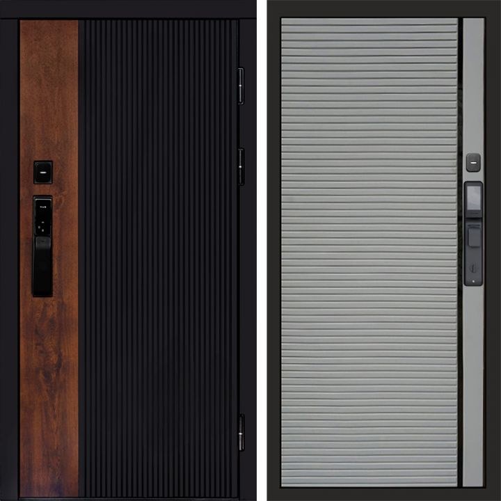 Входная дверь Termo-door ПРЕСТИЖ с электронным замком PORTE Грей Софт