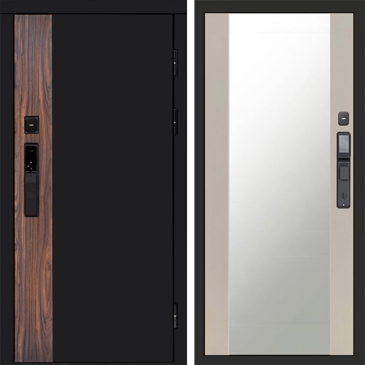 Входная дверь Termo-door ТОР с электронным замком Зеркало Слоновая Кость