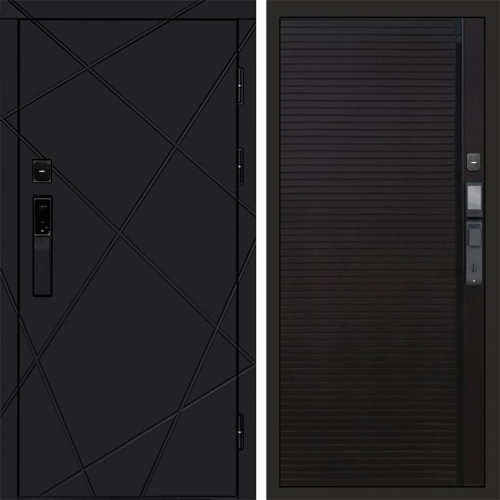 Входная дверь Termo-door ЛУЧИ BLACK с электронным замком Porte black