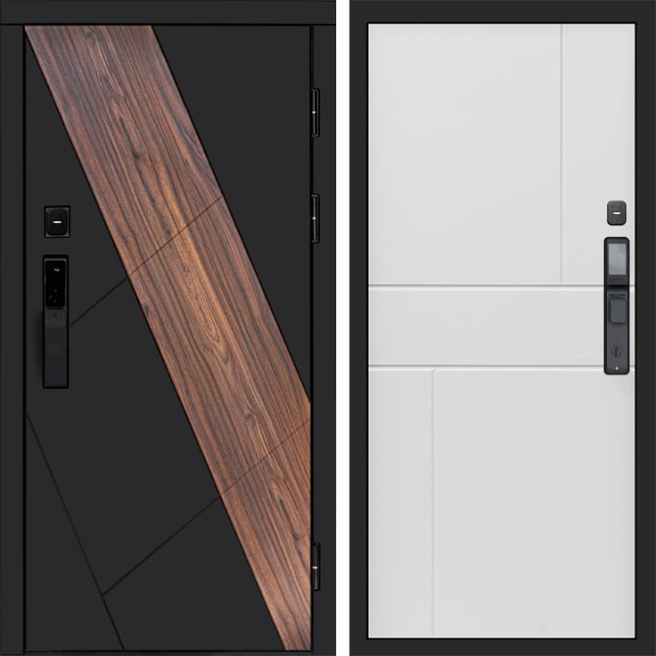 Входная дверь Termo-door НОВА с электронным замком Горизонт белый