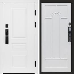 Входная дверь Termo-door ОРЕГОН WHITE с электронным замком Арка белое дерево