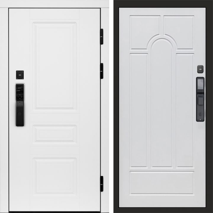 Входная дверь Termo-door ОРЕГОН WHITE с электронным замком Арка белое дерево