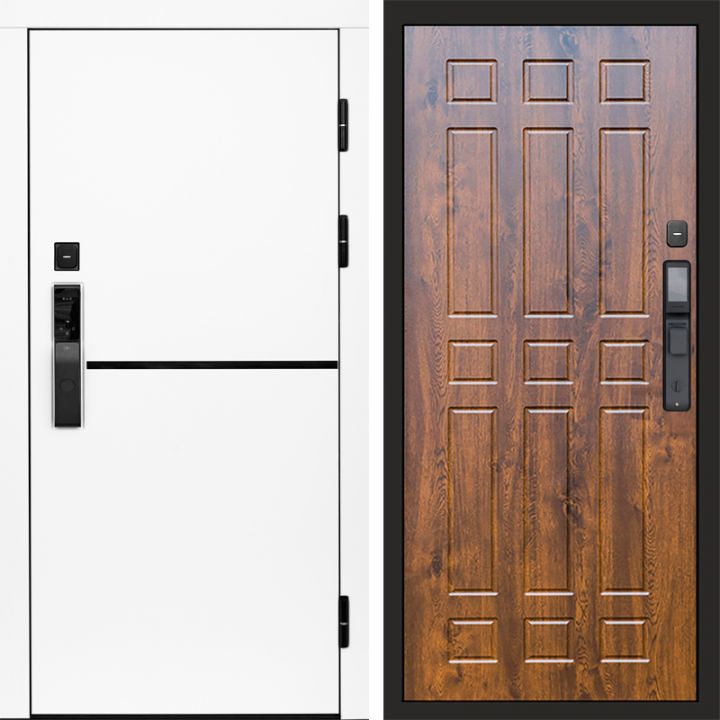 Входная дверь Termo-door ТРЕНД WHITE с электронным замком Спарта дуб