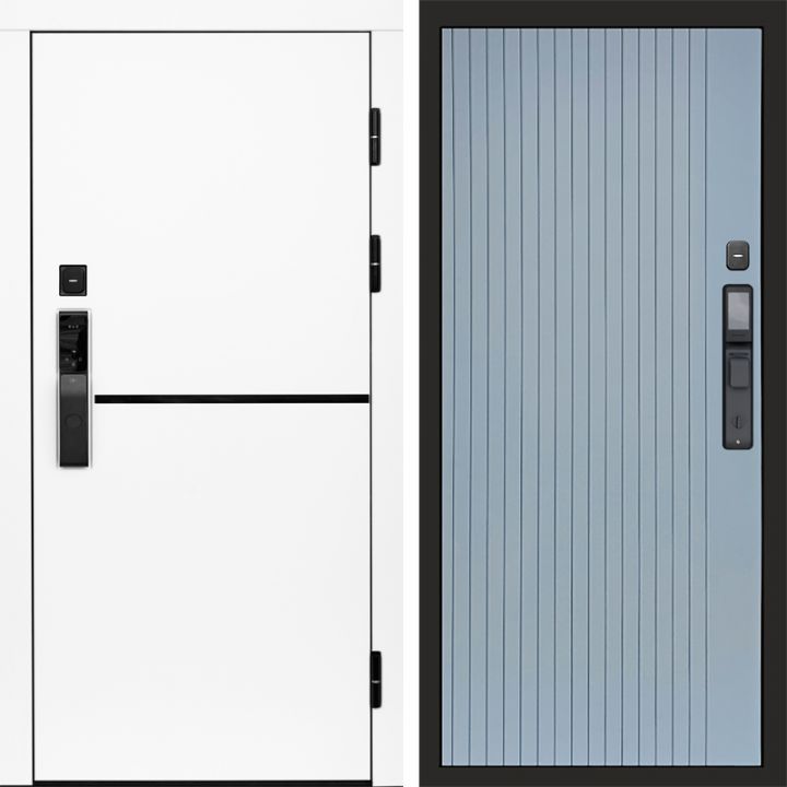 Входная дверь Termo-door ТРЕНД WHITE с электронным замком FLAT Грей Софт
