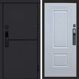 Входная дверь Termo-door ТРЕНД BLACK с электронным замком Мадрид Белый Софт
