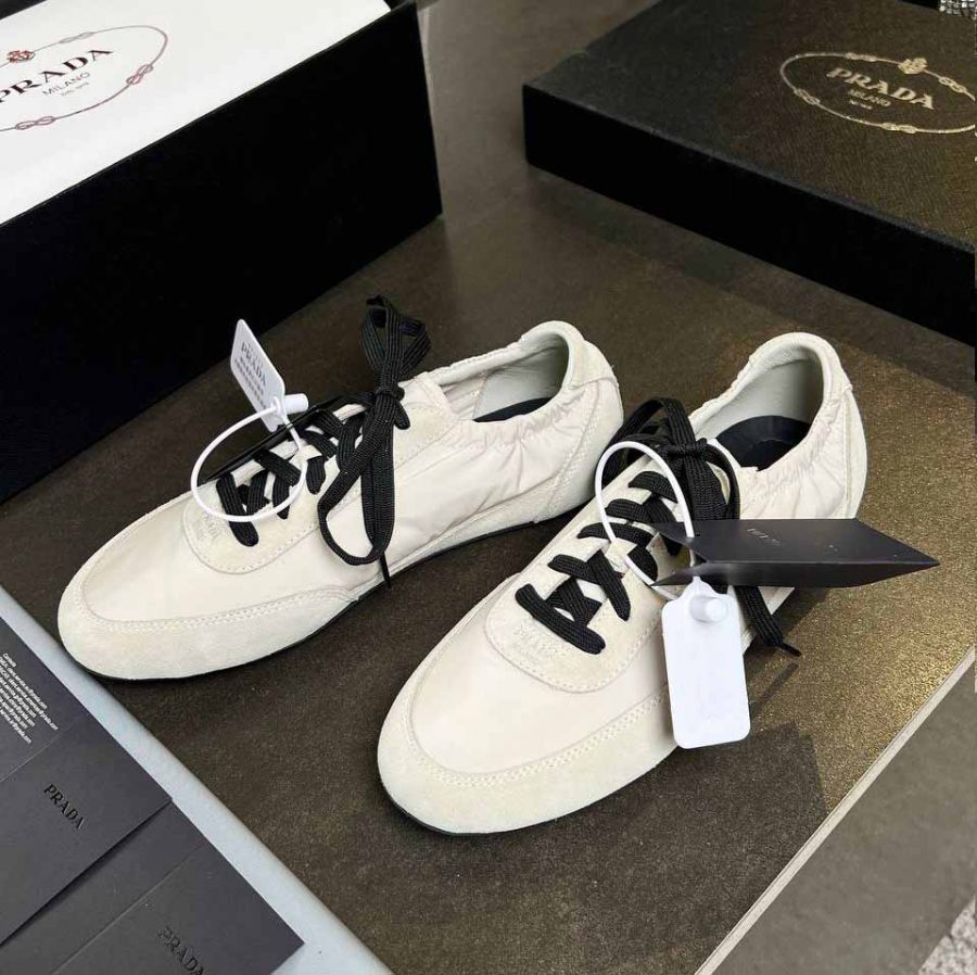 Кроссовки PRADA Collapse Re-Nylon and suede sneakers Premium