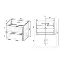 Тумба под раковину Vincea Vico VP600 VMC-2MA900GW 60Х46 с ящиком схема 4