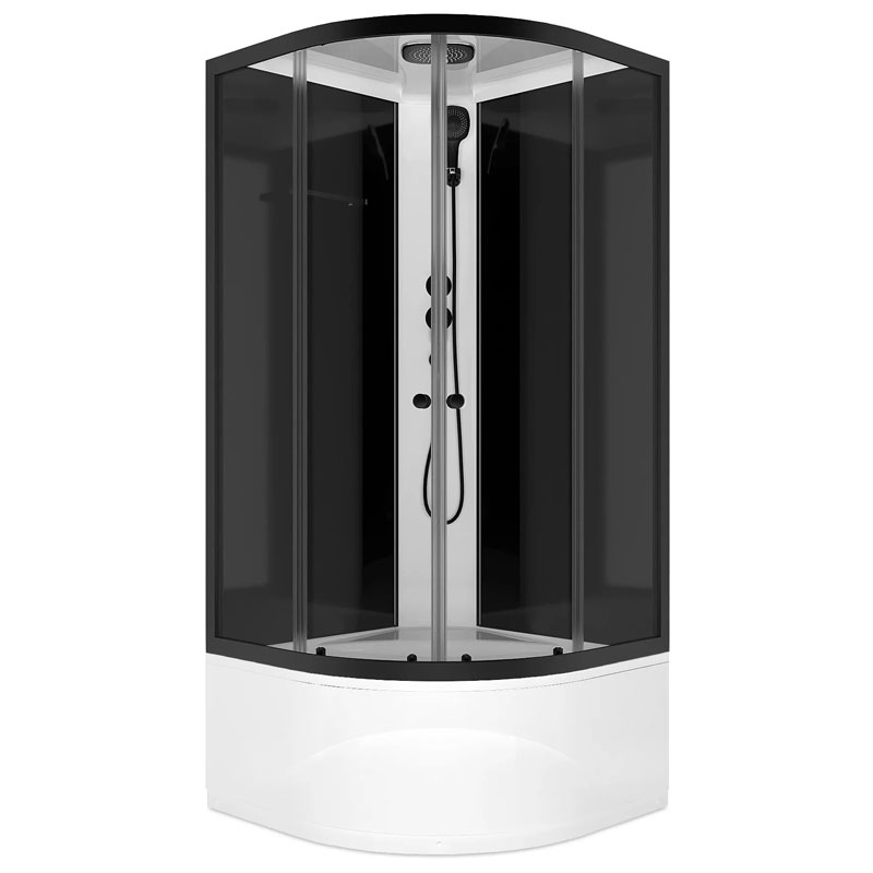 Душевая кабина Domani-SPA Delight Slim 99 high Black Accents 90х90 высокий поддон, прозрачное стекло, черн.проф. DS01DS99HBCl00.Gt-Black