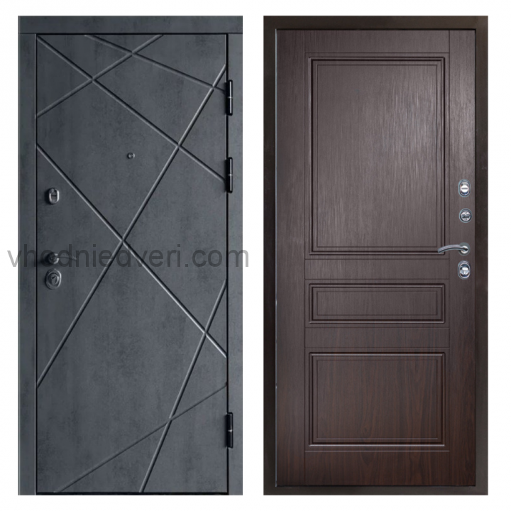Входная дверь Termo-door Лучи Бетон - Класскика Венге
