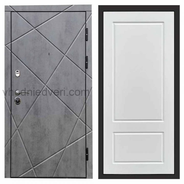 Входная дверь Termo-door Лучи Бетон - Марсель Белый софт