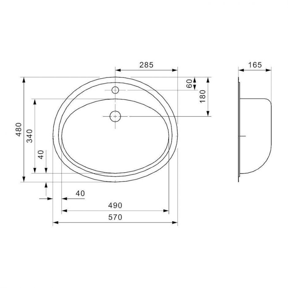 Умывальник Reginox AQUA LINE Pacific 57х48 см ФОТО