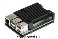Корпус для одноплатного компьютера ACD Black Metal Aluminum Case for Raspberry Pi 4B (RA505)
