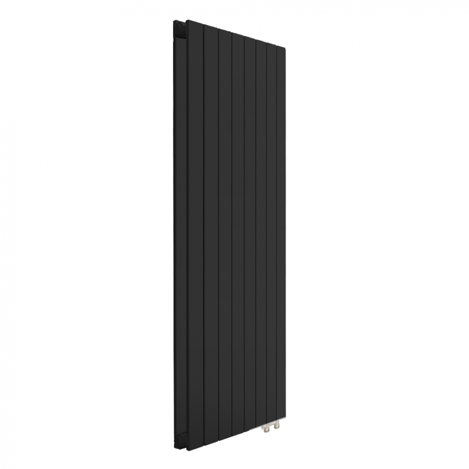 Трубчатый вертикальный радиатор Соло КЗТО В 2 -1750 нижнее подключение RAL9005 матовый ФОТО