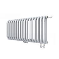 Низкий двухрядный радиатор с квадратным коллектором КЗТО РС с нижним правым подключением 2-300 1/2 схема 4