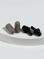 Беруши, 3?1.3 см, в футляре, набор - 2 пары, силиконовые, чёрный/серый