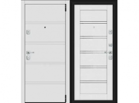 Входная Дверь el’PORTA (Portika) Porta M-3 8/Л28 White Stark/Virgin 2 Замка с Ночной Задвижкой 880х2050мм Левое Открывание / Портика 033-0957.
