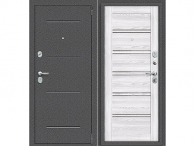 Входная Дверь el’PORTA (Portika) Porta R-2 104/П28 Антик Серебро/Riviera Ice 2 Замка с Ночной Задвижкой 880х2050мм Левое Открывание / Портика 0218-1165.