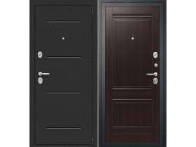 Входная Дверь el’PORTA (Portika) Porta R-2 104/K42 Букле Черный/Wenge Veralinga 2 Замка с Ночной Задвижкой 980х2050мм Левое Открывание / Портика 0219-0571.