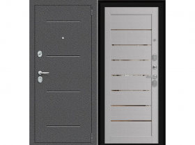 Входная Дверь el’PORTA (Portika) Porta R-2 104/П222 Антик Серебро/Wood Nardo Grey 2 Замка с Ночной Задвижкой 880х2050мм Левое Открывание / Портика 0218-1694.